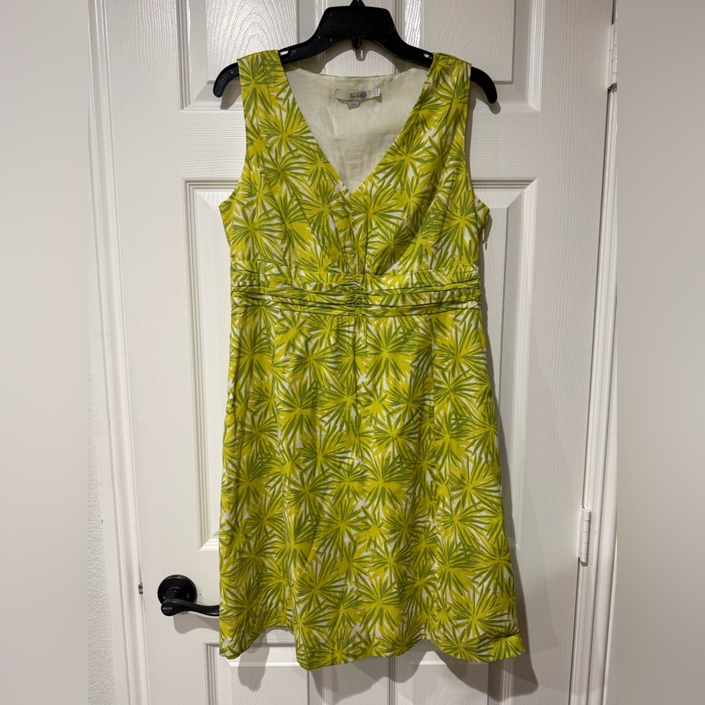 Boden Yellow Patterned Midi Dress size US8R UK12R